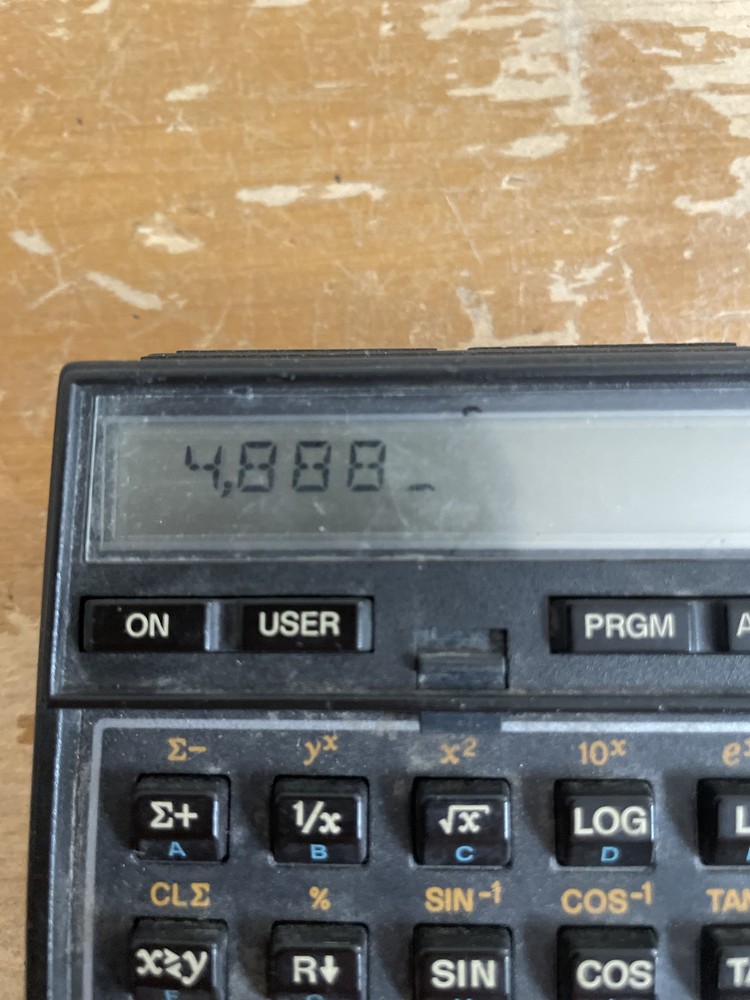 Hewlett Packard HP 41C Calculator Tested/Works No Memory Modules