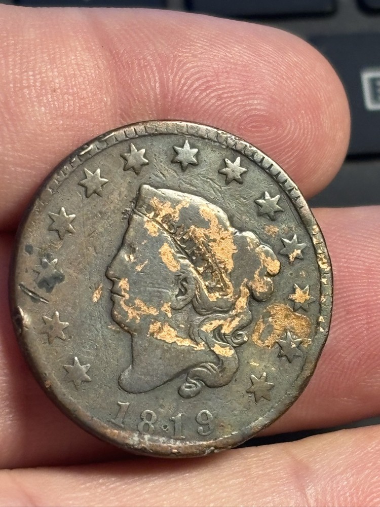 1819 Coronet Large Cent US 1C Copper Coin