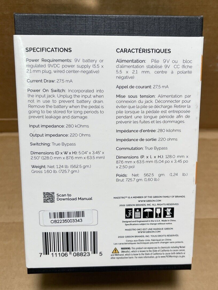 Maestro Orbit Phaser Effects Pedal