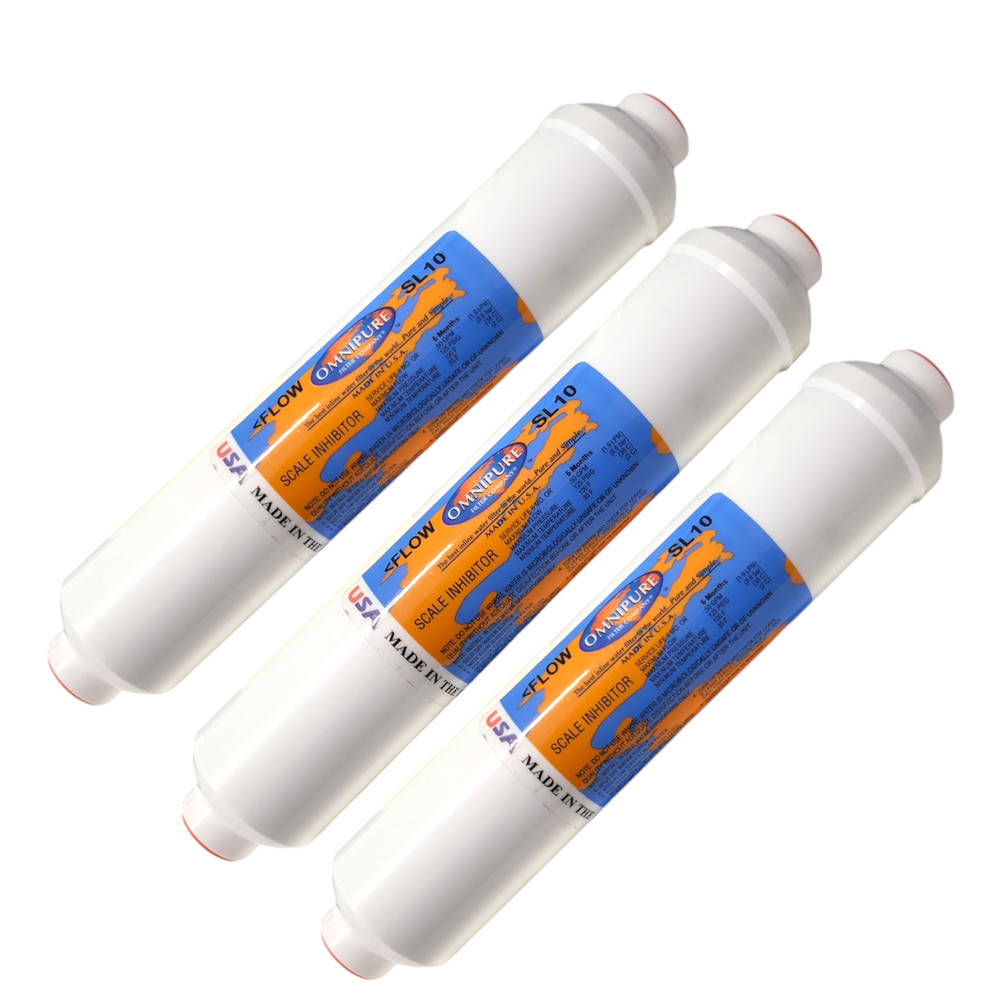 Omnipure SL10 Inline Icemaker water filter - 10" x 2"Filter 3/8"FPT w/ PHOSPHATE