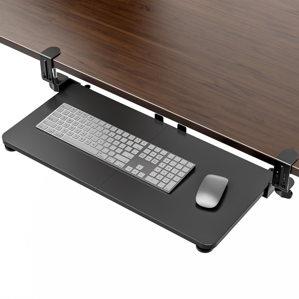 Large Keyboard Tray Under Desk, Pull Out Keyboard & Tray with Adjustable -cla...