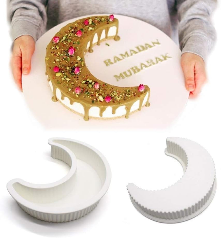 EchoDone Crescent Moon Shape Silicone Cake Pan, Moonlight Sonata Random