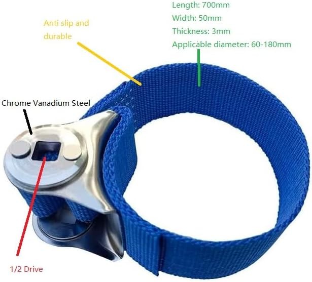 Adjustable Strap Wrench Oil Filter Removal Tool
