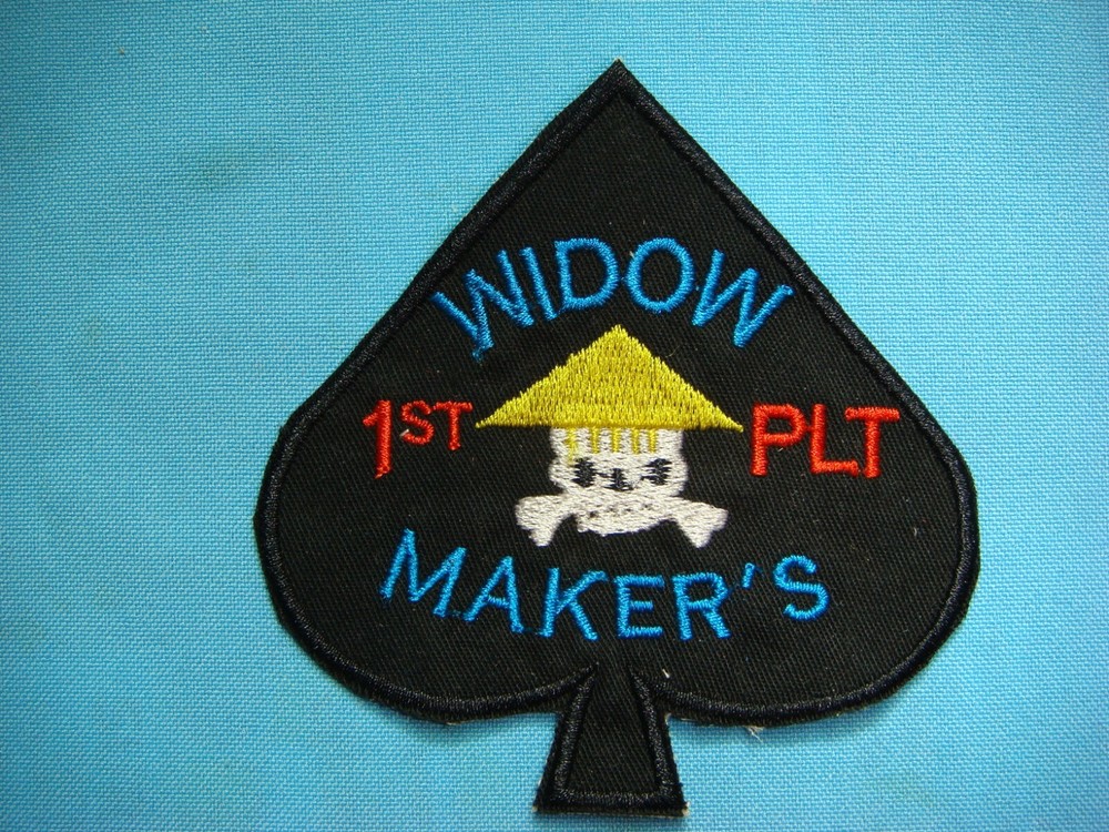 VIETNAM WAR PATCH, US ARMY 1st PLATOON 506th INFANTRY REGIMENT WIDOW MAKERS