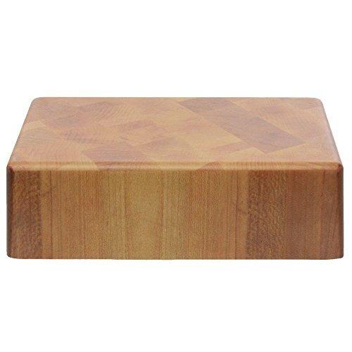 HUBERT Display Riser Butcher Block Look Rectangular Made of Melamine and Bamboo