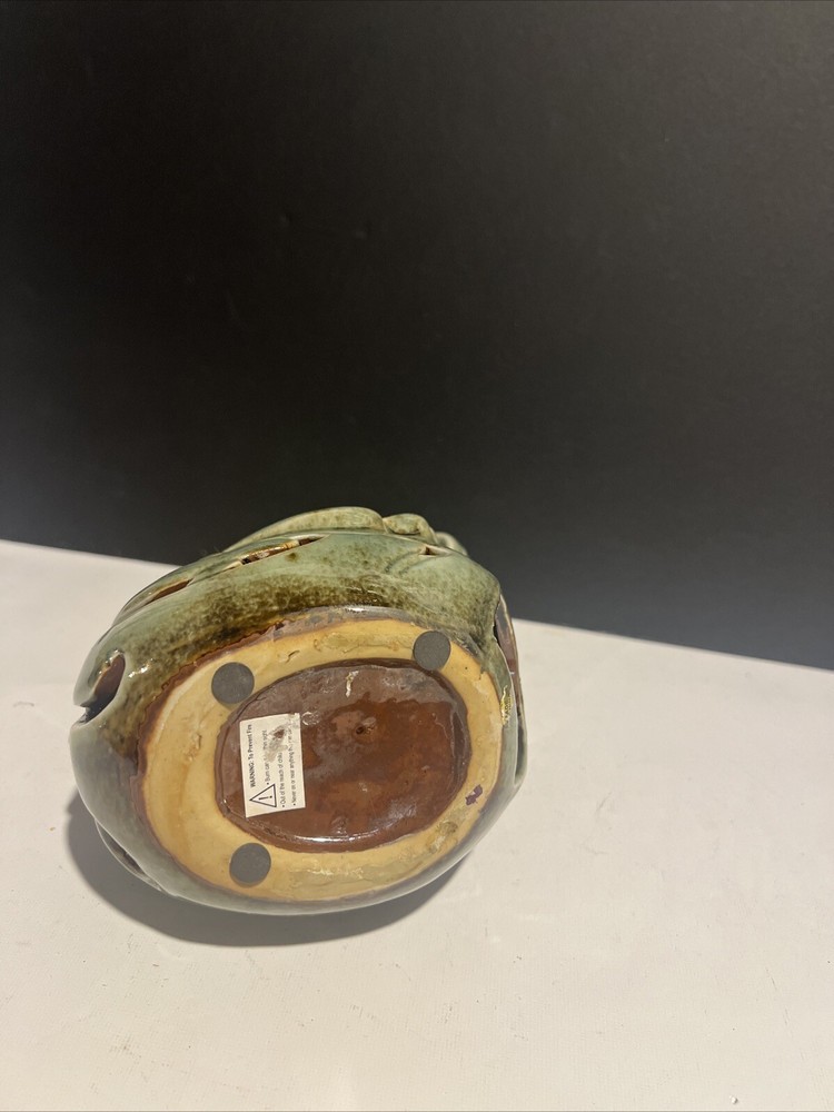 Rooster Chicken Incense burner Tea Light green and red