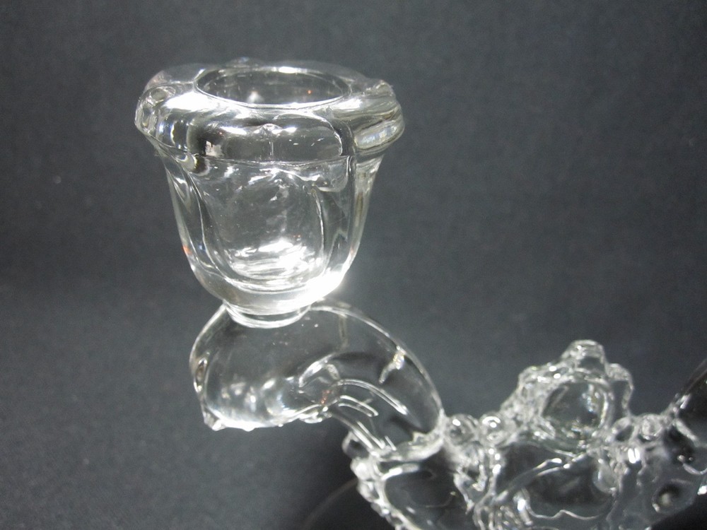 Heisey Waverly #1519 2 lite Candlestick Pair- Excellent - HTF