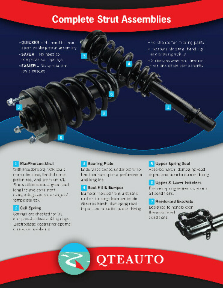 Pair Front Quick Complete Strut and Coil Spring For 2014 - 2017 Ford Expedition