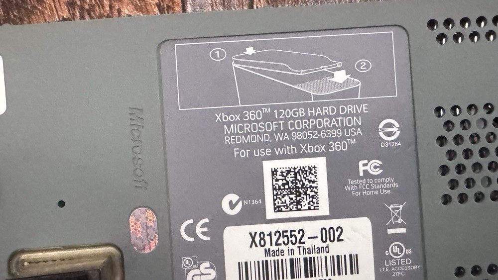Xbox 360 120GB HDD X812552-002 Microsoft External Hard Drive Untested