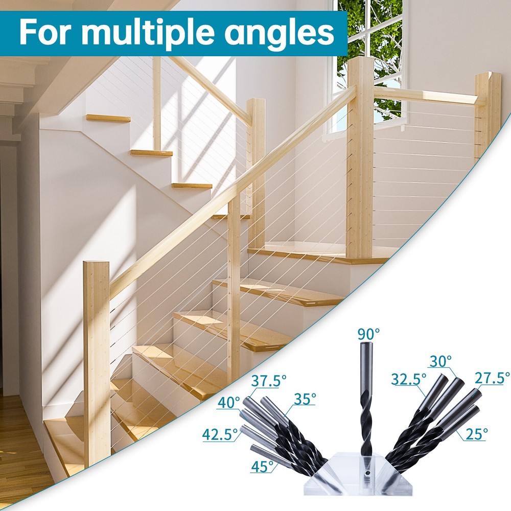Muzata Upgraded Multi Angle Drill Guide Visible Template Jig 4 Sizes Guide CT19
