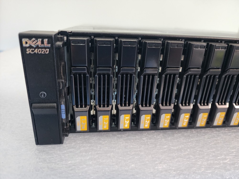 Dell Compellent SC4020 24x1.2tb Storage Array 2x 10G-ISCSI-2 Controller 2x PSU