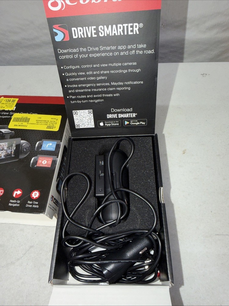 Cobra SC201 Dual View Smart Dash Cam - Black (UNTESTED!)