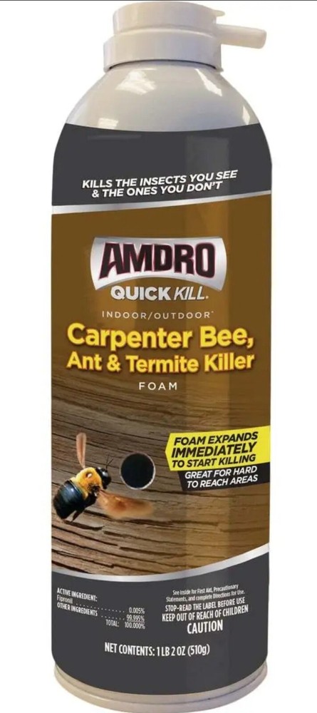Amdro Quick Kill 18 oz Foaming Aerosol Spray Carpenter Bee, Ant & Termite 🆕