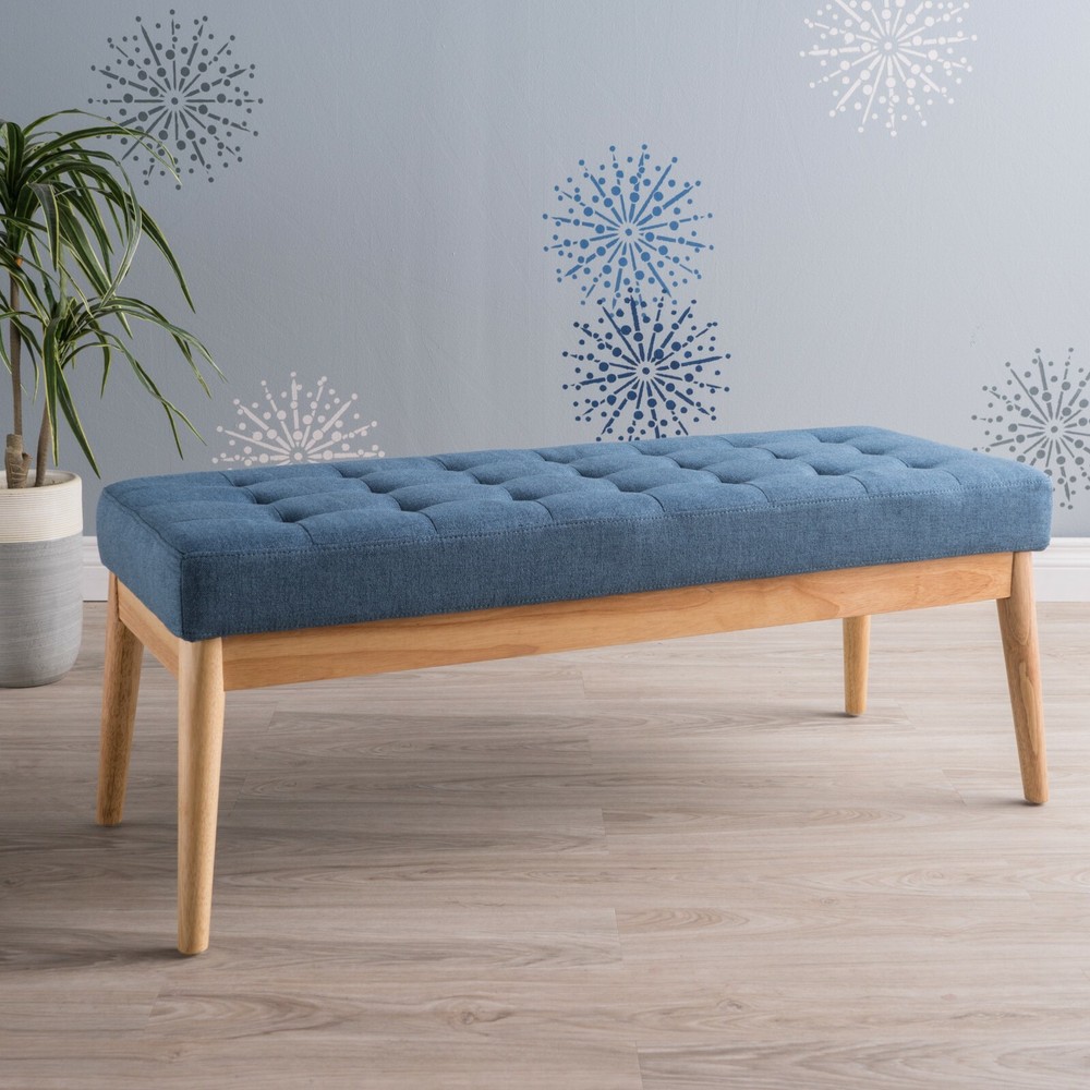 Anglo Modern Mid-Century Fabric Bench