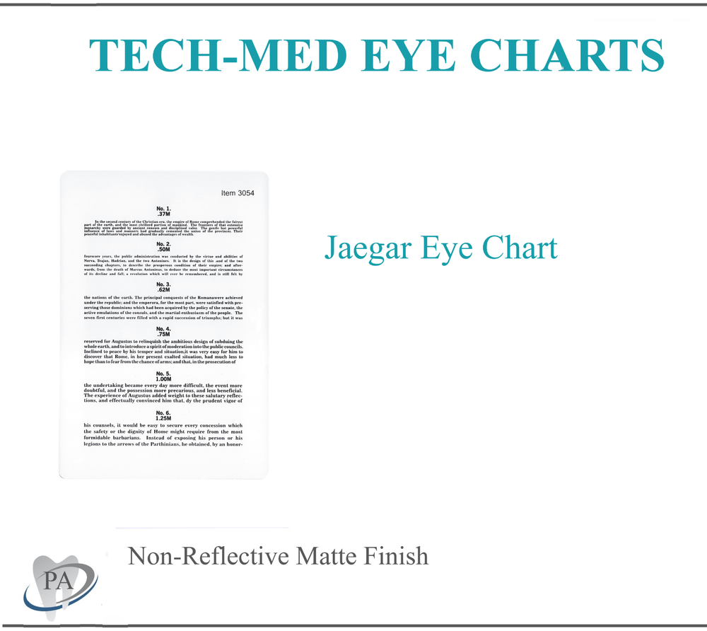 TECH-MED Snellen Eye Chart Visual Acuity Chart 22x11 inches, 5 Models, 20 ft