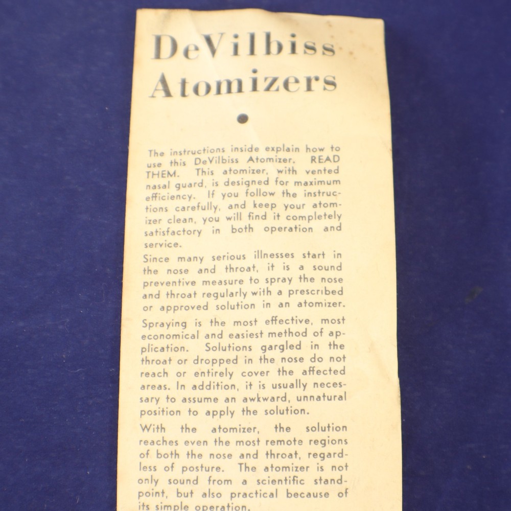 DeVilbiss Atomizer Number 16 Adjustable Tip in Original Box not working Vintage