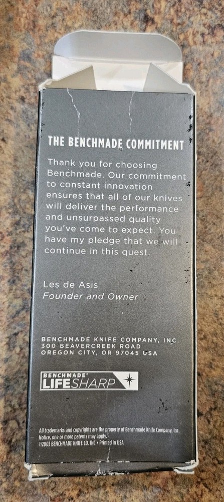 Benchmade Infadel Original 2003 Box