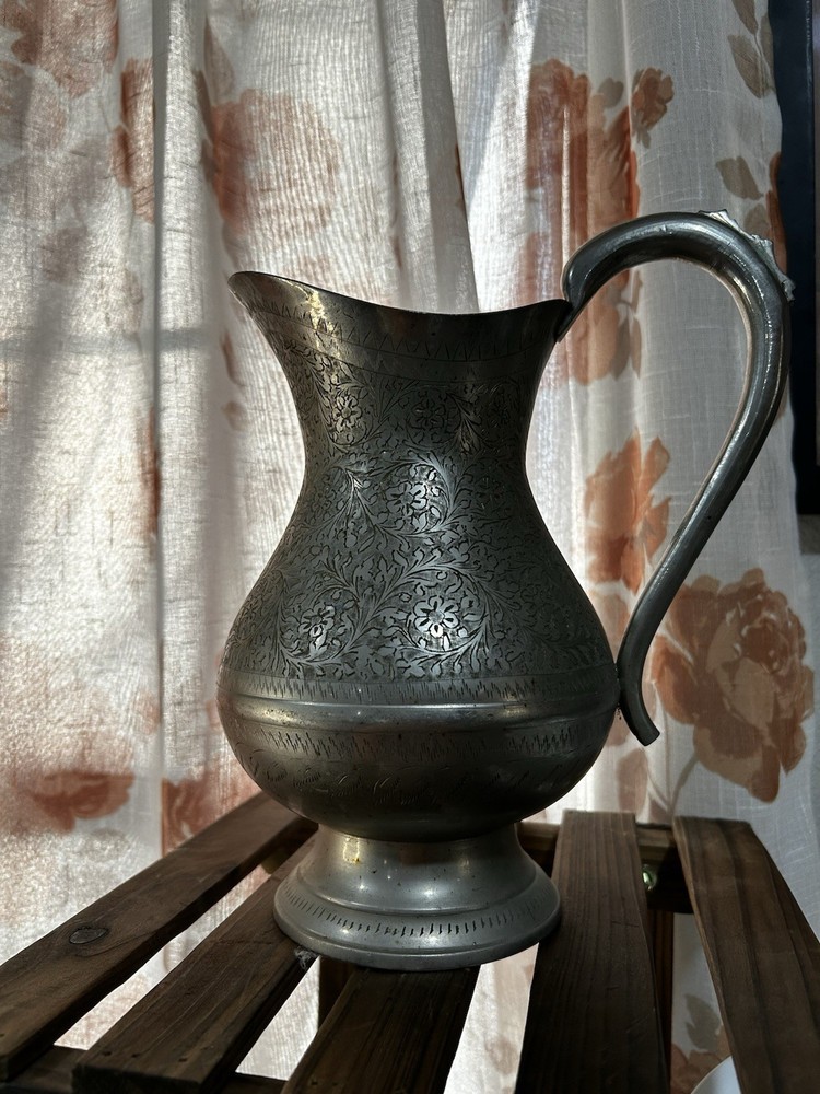 Vintage Handcrafted Silver Tone Pitcher