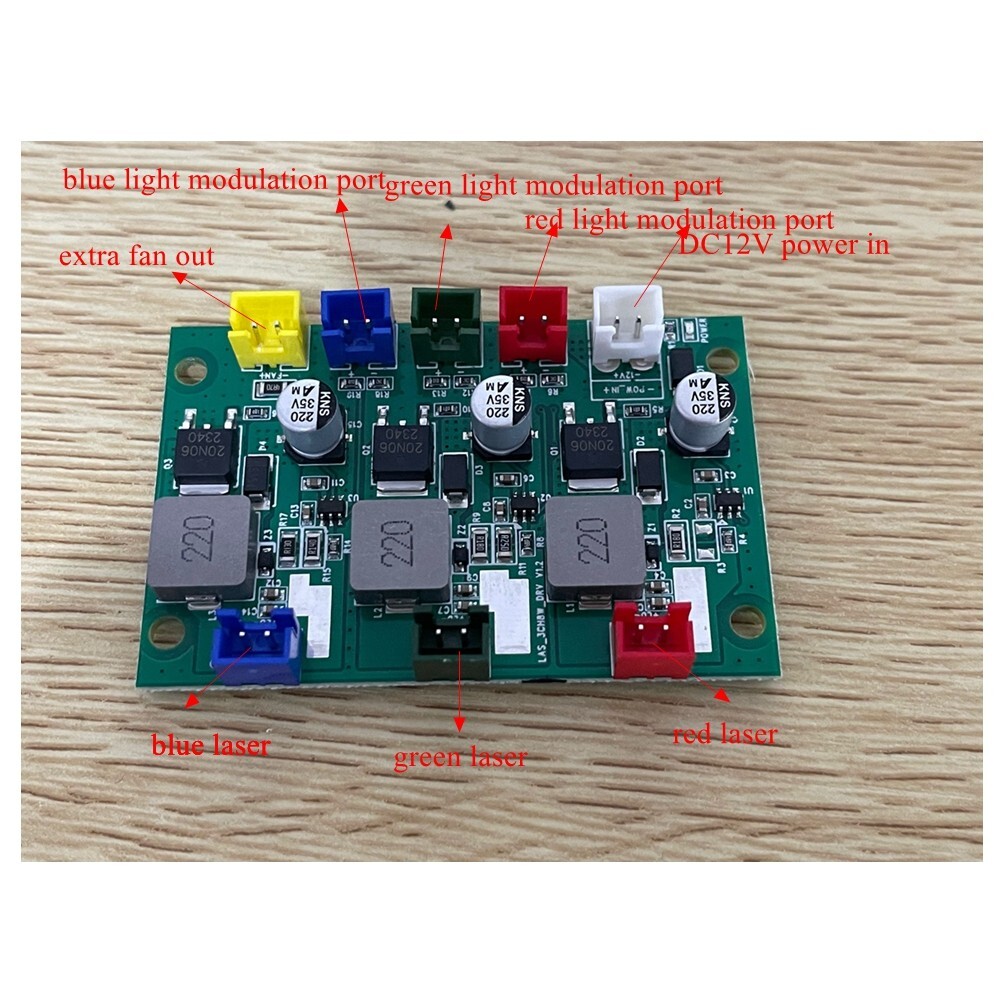 Driver Board For RGB 6W Laser Module Analog Control