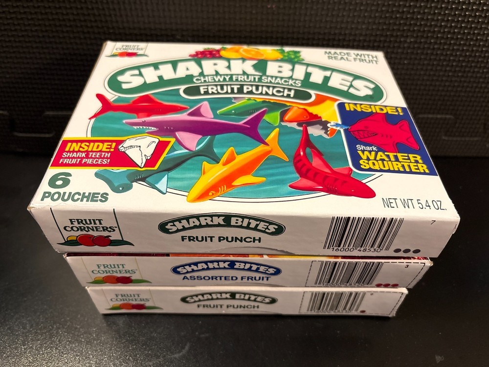 Shark Bites fruit snacks - 6 empty custom design display boxes
