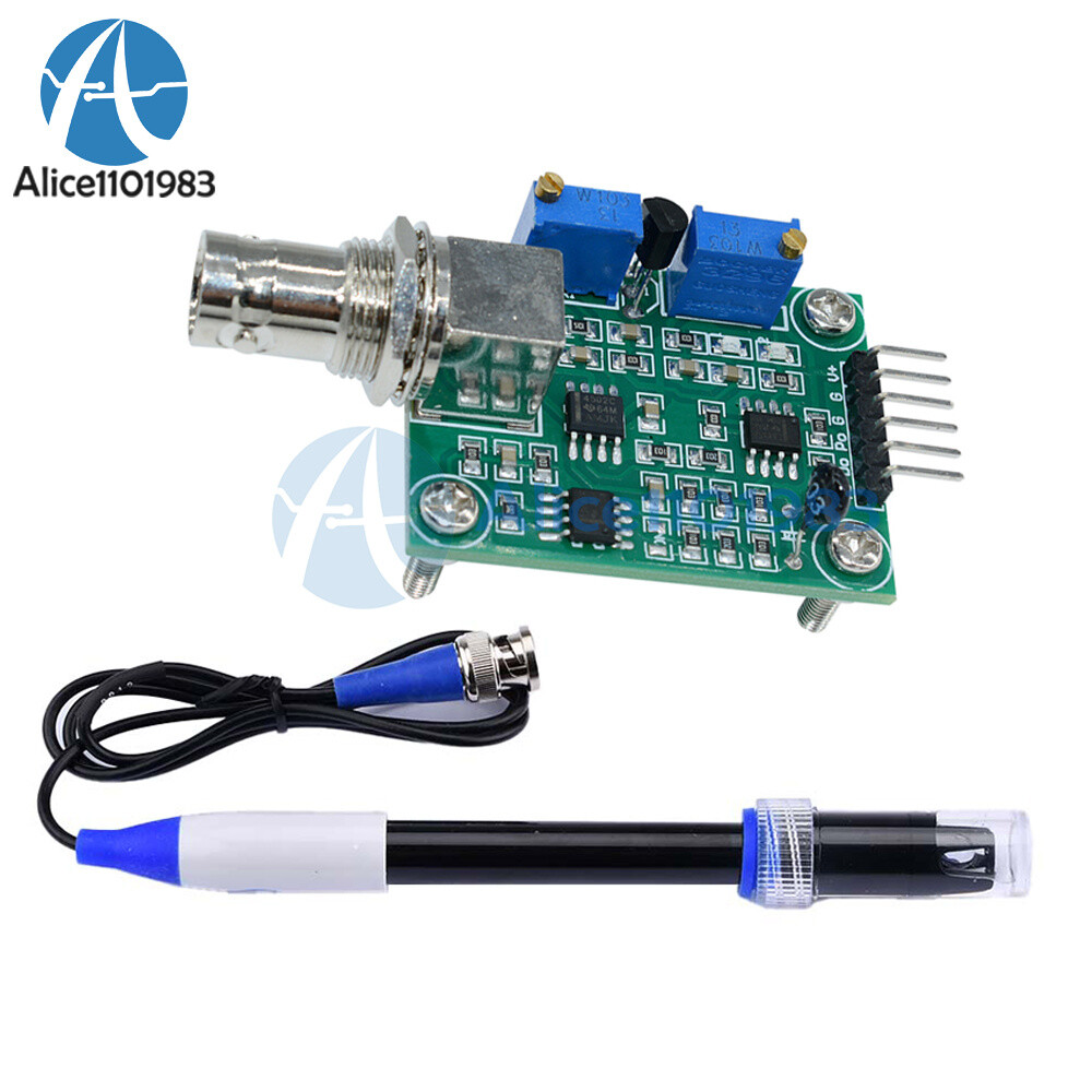 Value Detect Sensor Module Liquid PH 0-14  + PH Electrode Probe BNC for Arduino