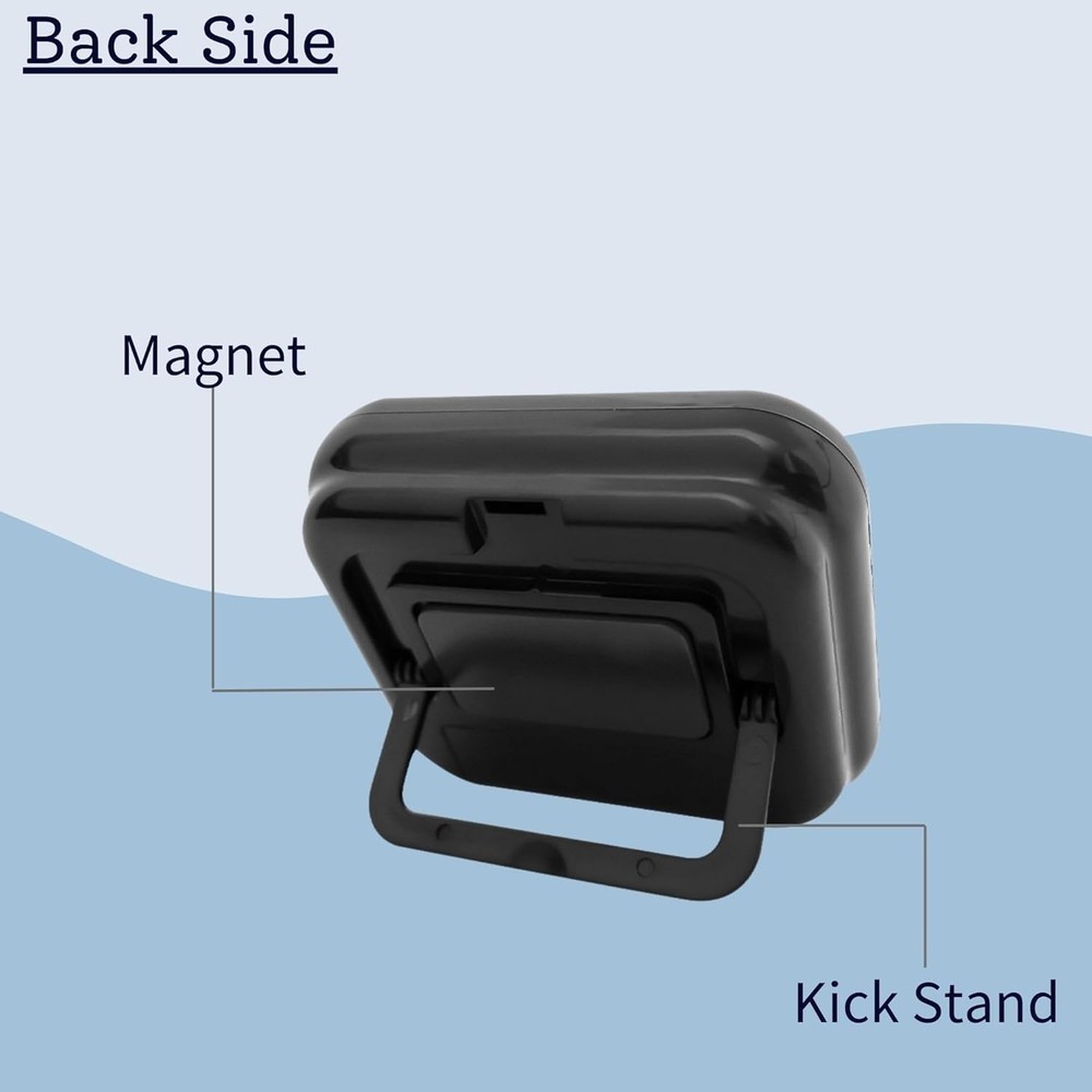 Digital Thermometer with External Sensor: Large Display & Magnetic Mount, Black