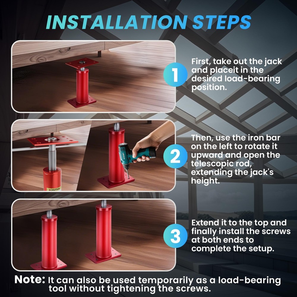 1 Pack Basement Floor Jack, Heavy Duty Adjustable Jack Post Basement Floor Ho...