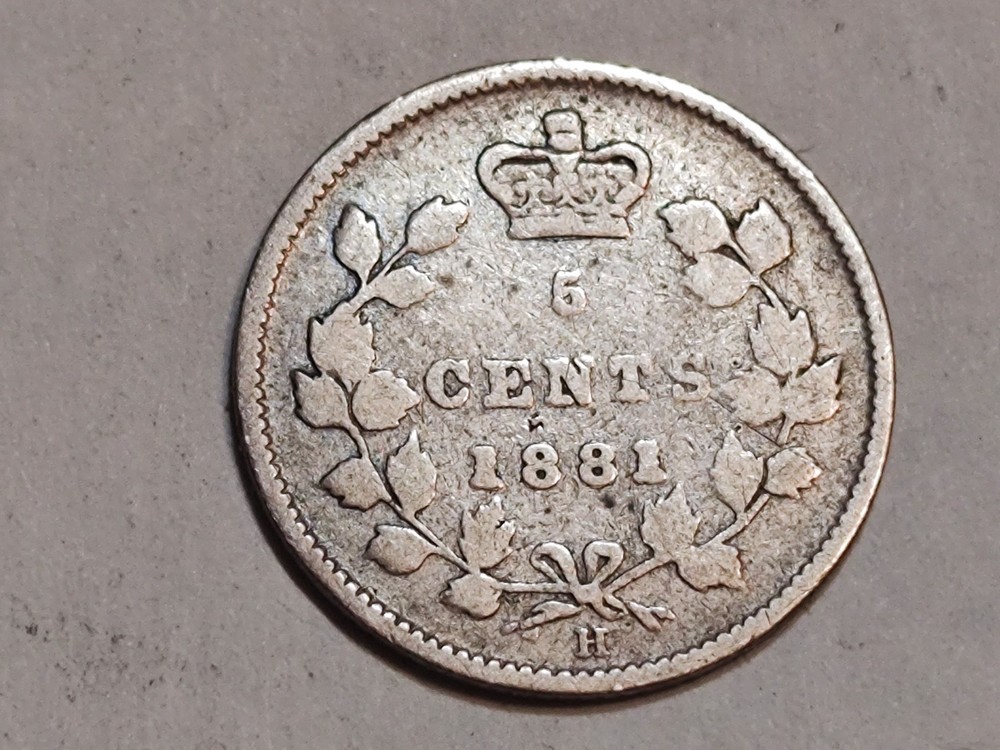 1881 H Canadian 5 Cent Silver