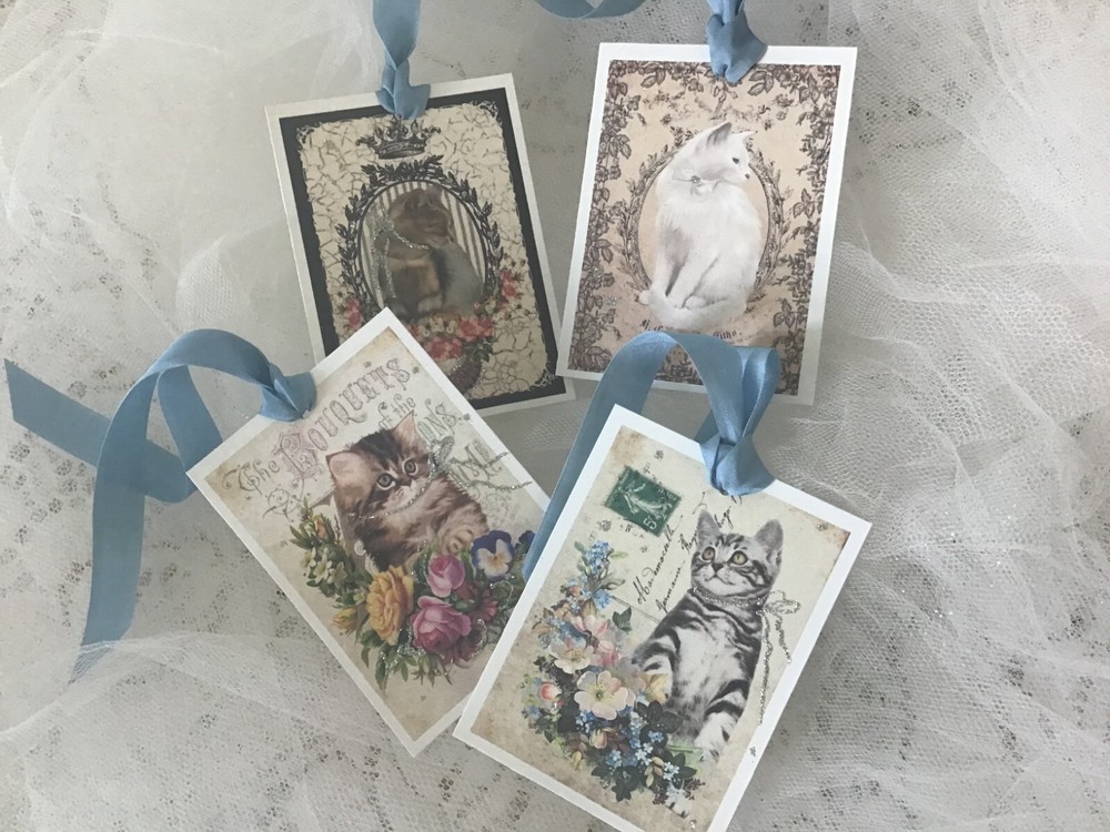 ~Adorable CATS GIFT TagS Glitter 8 ~