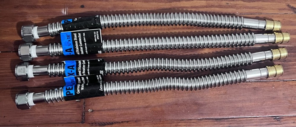 4PK Apollo EPXCSST18 Stainless Steel Pipe Connector Water Heater Line 3/4" X 18"