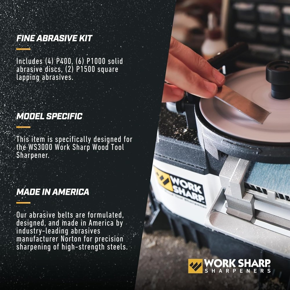 Fine Abrasive Kit for Work Sharp WS3000 Wood Tool Sharpener One Size, Brown