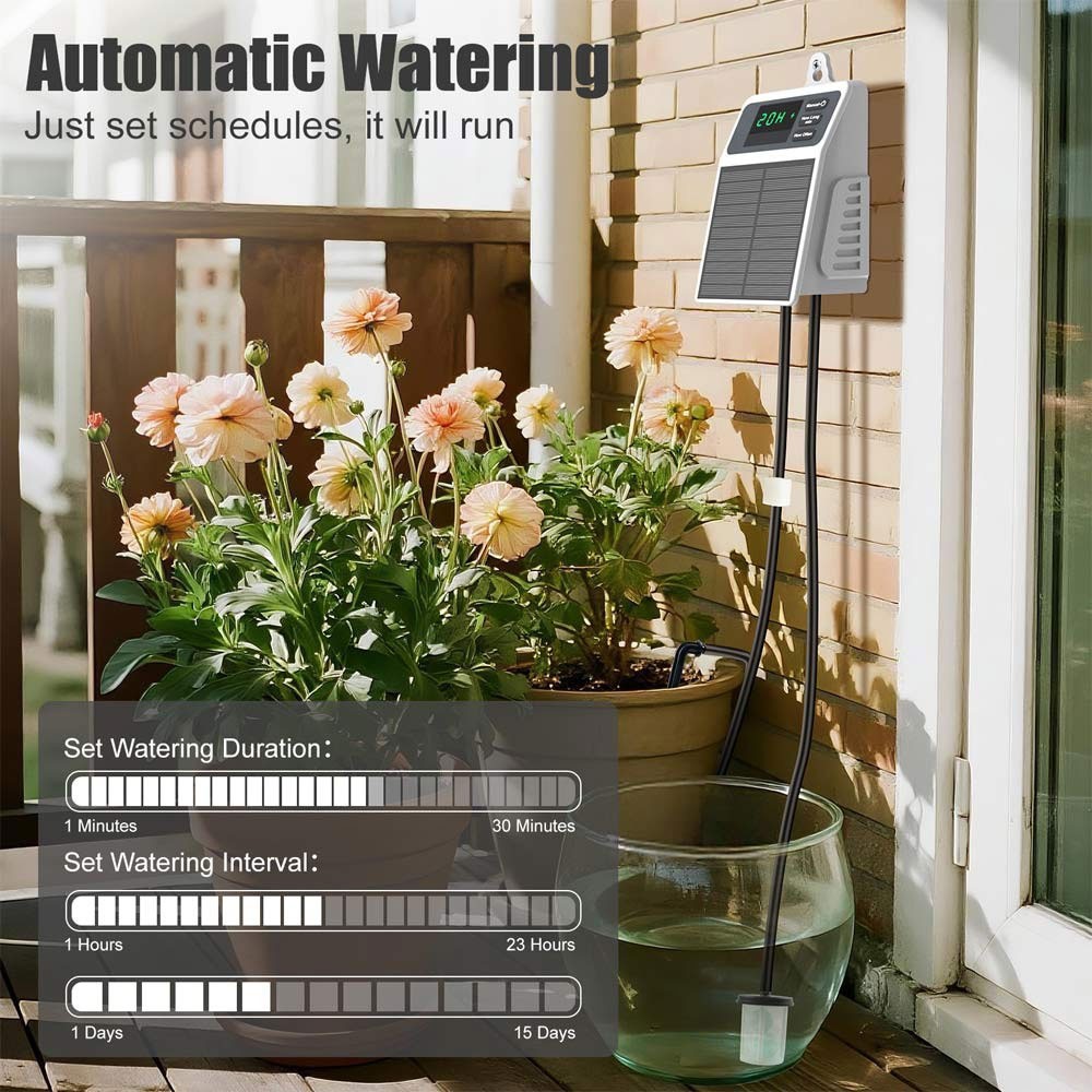 Solar drip irrigation system for garden, automatic drip irrigation kit