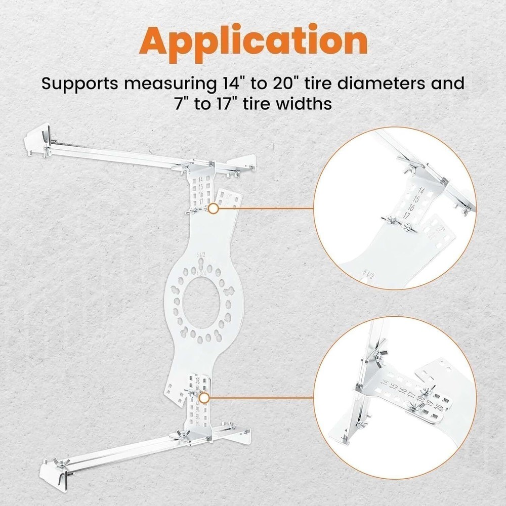 Wheel Fitment Simulator Tool 5-Lug Pattern New Silver 14"-20"