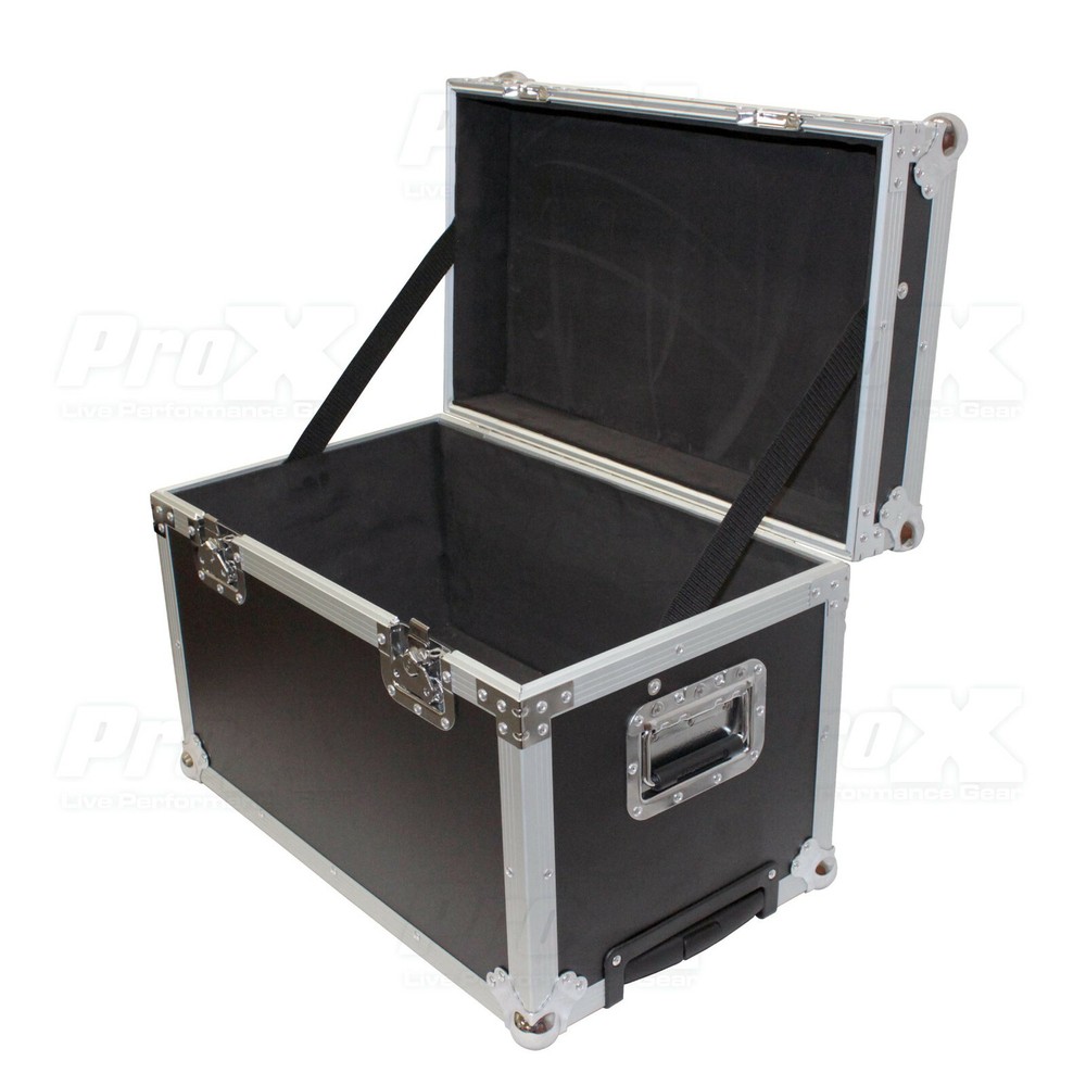 PROX ATA Utility DJ Small Trunk Road Case Rubber Lined w/ Pull Handle & Wheels