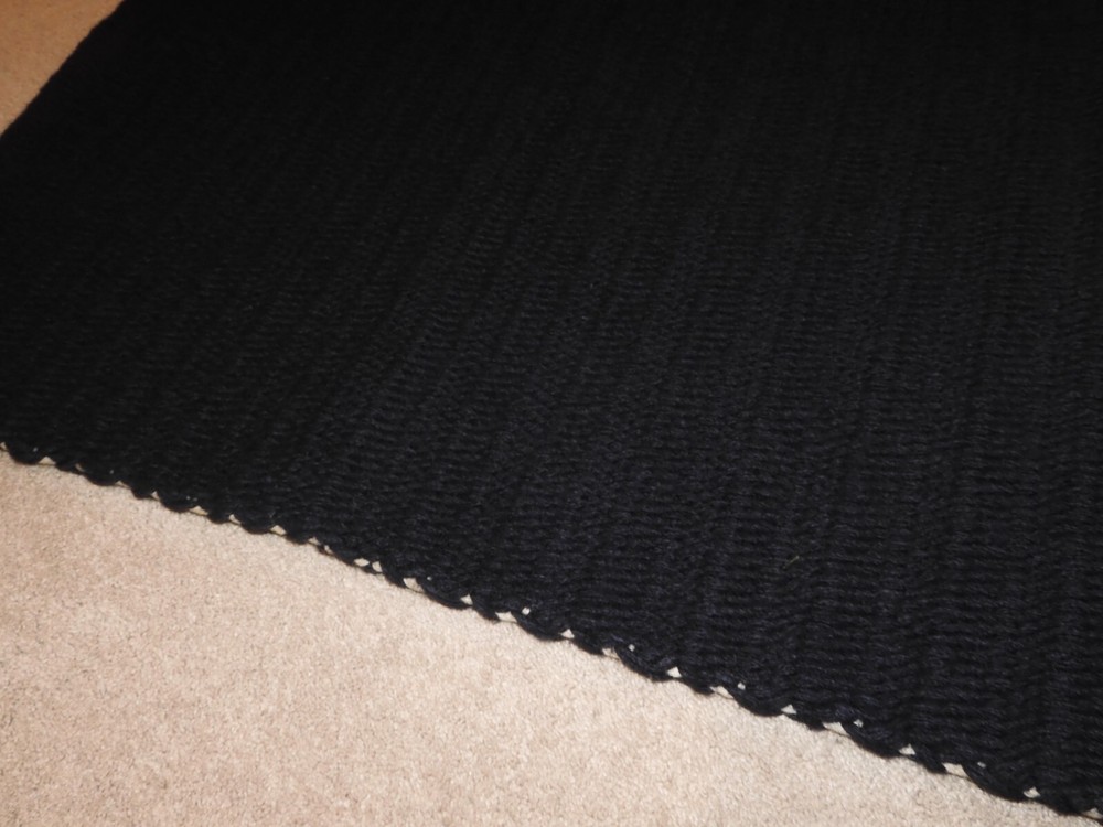 WOVEN BLACK WOOL SADDLE PAD 33 X 36" BEIGE TRIM