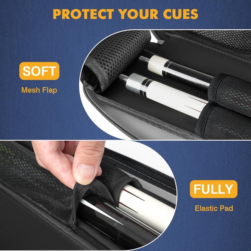 Elegant 2x2 Soft Pool Cue Sling Bag with Multiple Pockets & Comfortable Handle