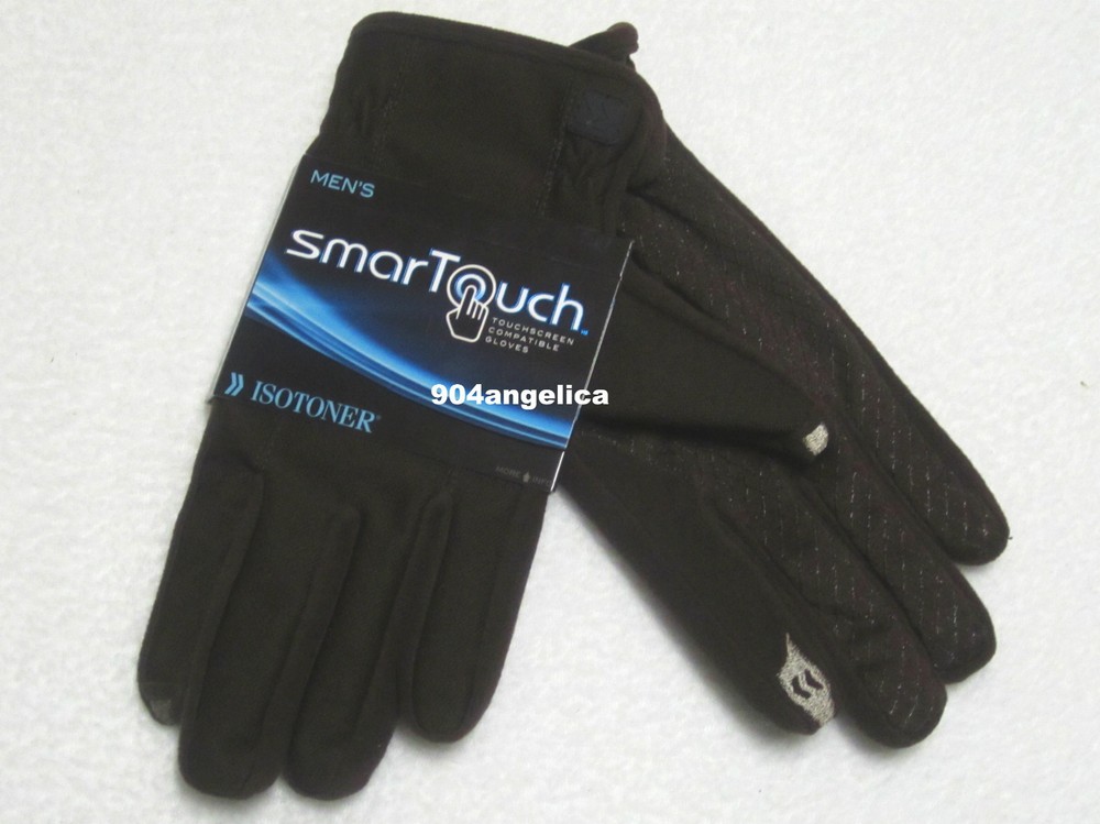 Isotoner Men's Brown Smartouch Gloves Touchscreen Medium NWT