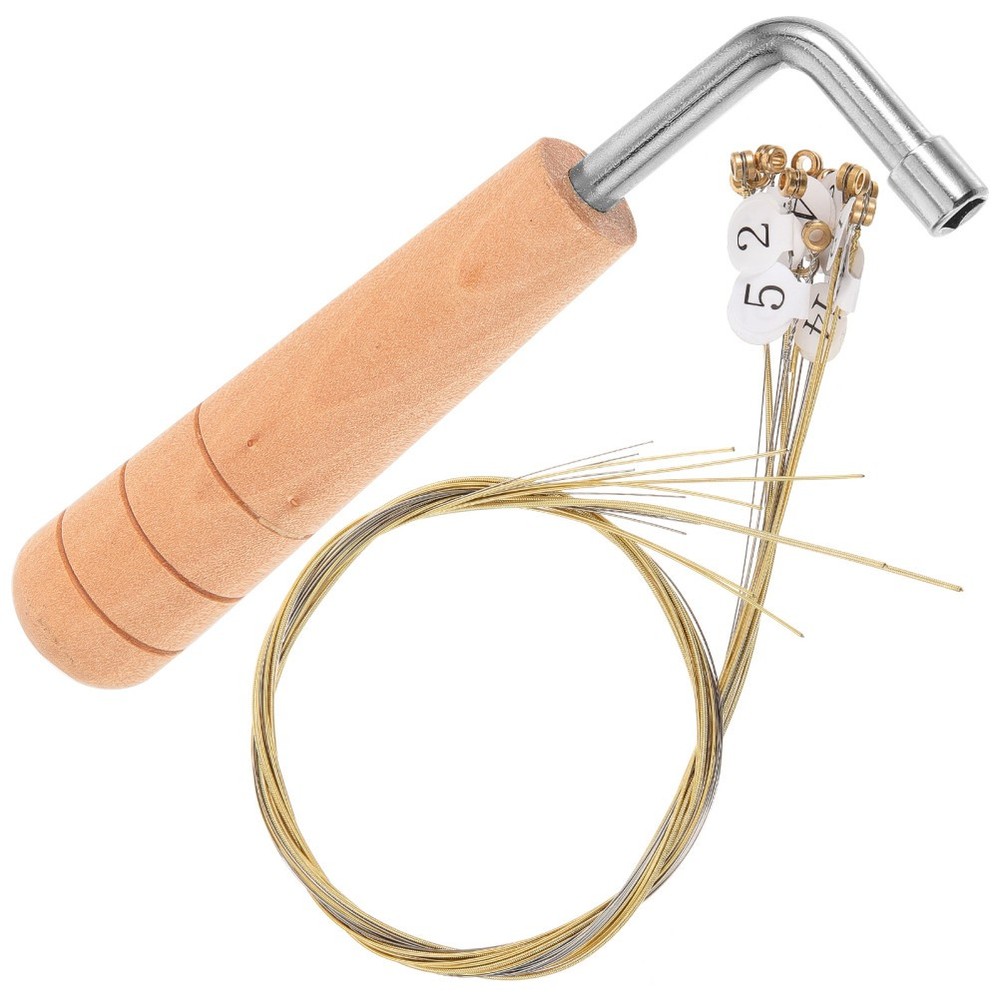 1Set Metal Harp Strings Kit With Tuning Wrench For Easy String Changes