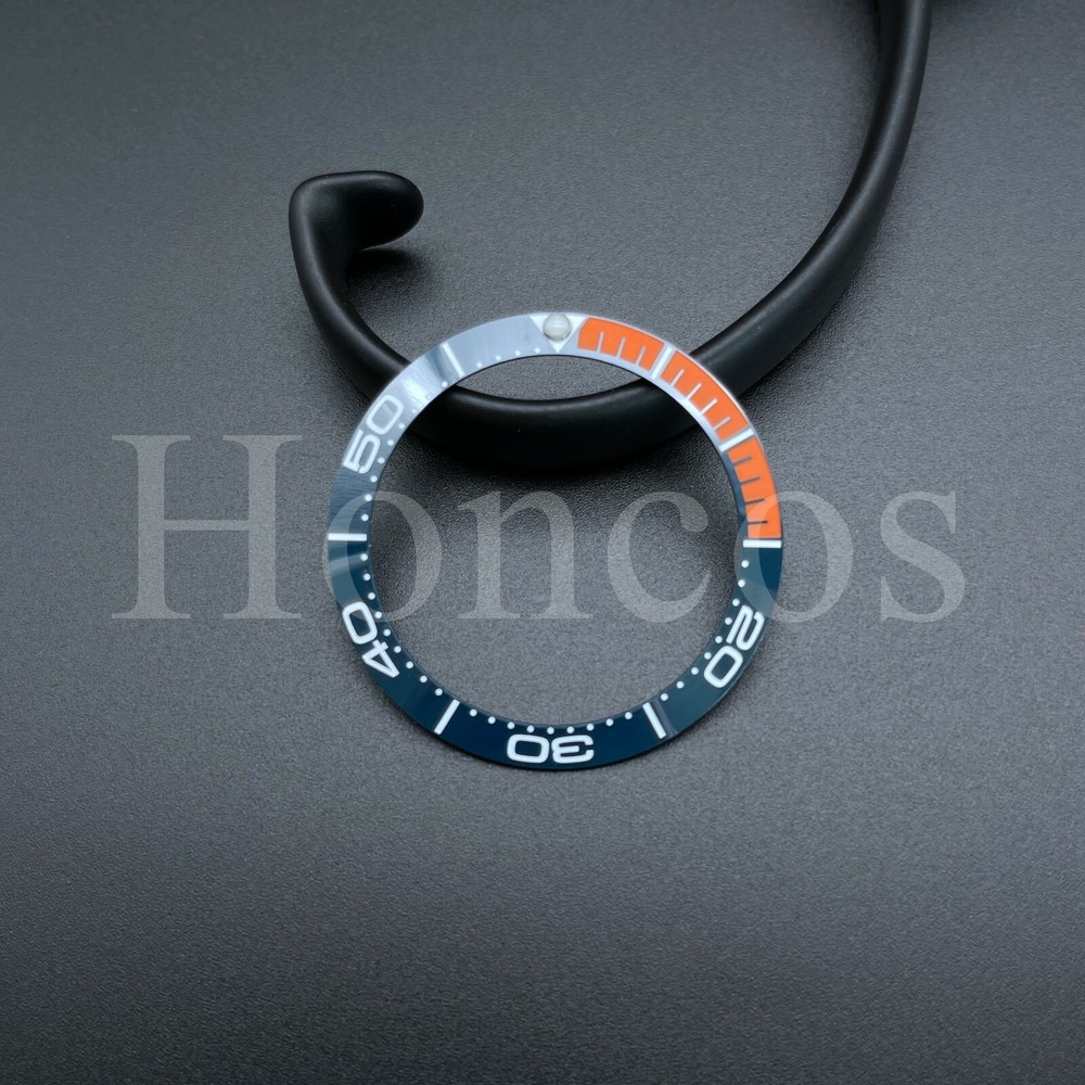 Ceramic Bezel Insert fits for Omega 38 MM Diver Case 007 Blue Orange W