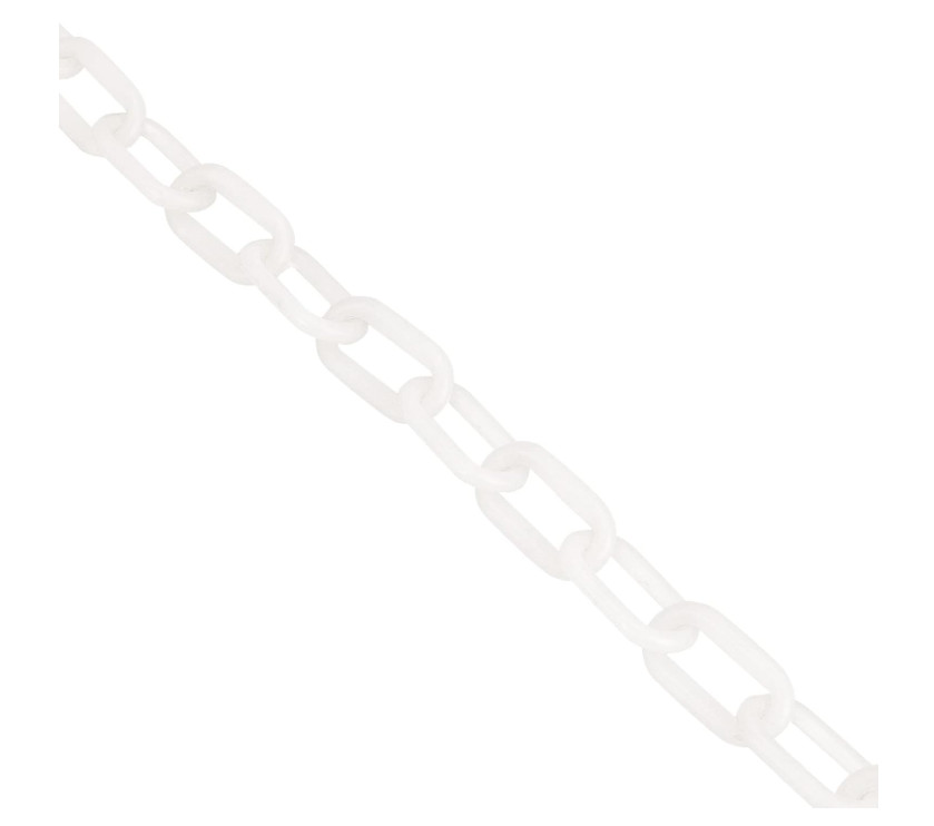 164Ft White Plastic Chain Links Crowd Control Barrier Lightweight Decor Line