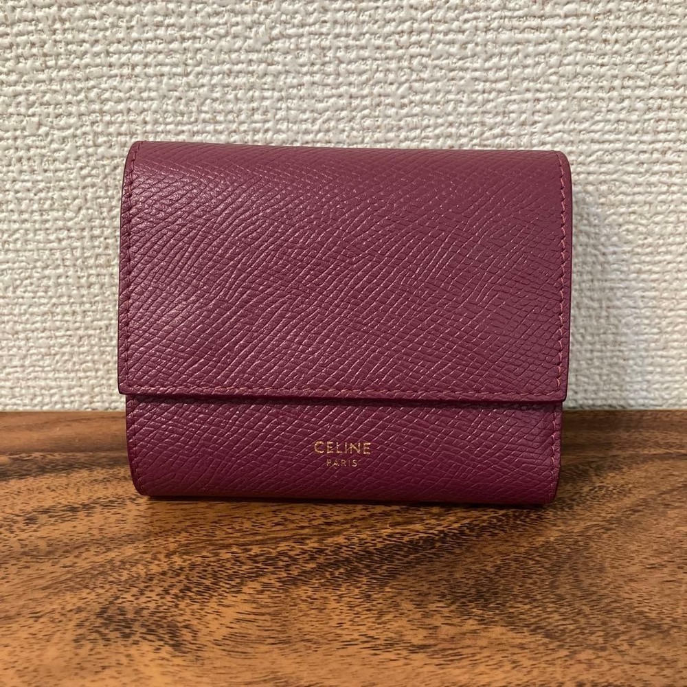 CELINE 10B573BEL Small Tri Fold Wallet From Japan
