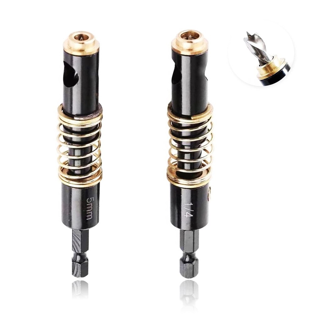 Door Hinge Drill Bit, Self-Centering Hinge Drill Bit Set 2pcs, 1/4 Inch Hex S...