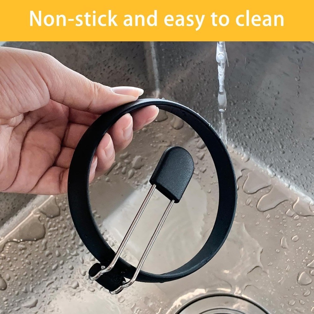 Nonstick Silicone Egg Rings 2 Pack Leak Proof Egg Bite for Frying Eggs