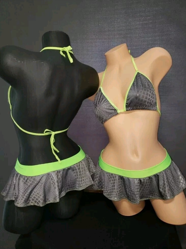 Exotic Dancer Stripper Ware 2pc Top and matching Ruffle Skirt