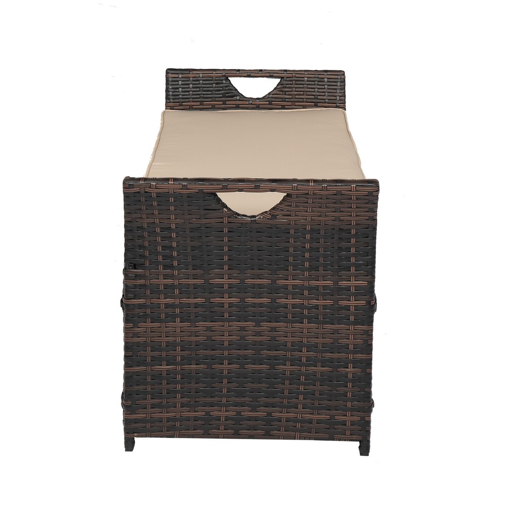 USA Warehouse,Frame Can Accommodate Gradient Footstool Locker Rattan Locker