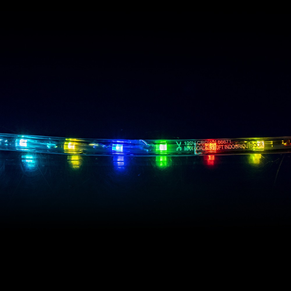 RGB Color Changing Multi-Function LED Rope Light with Sparkle Effects - 120 Volt