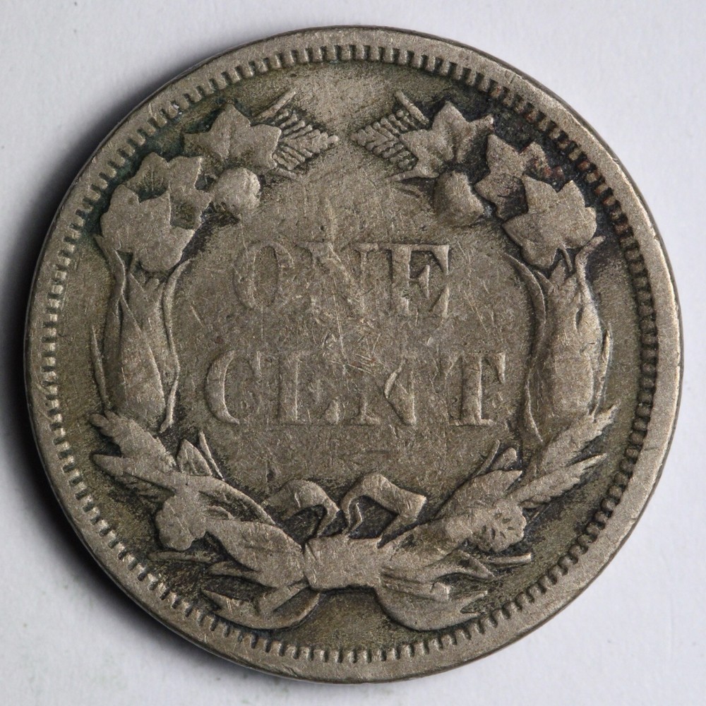 1858 SL Flying Eagle Cent Penny VF+ E106 AJEA