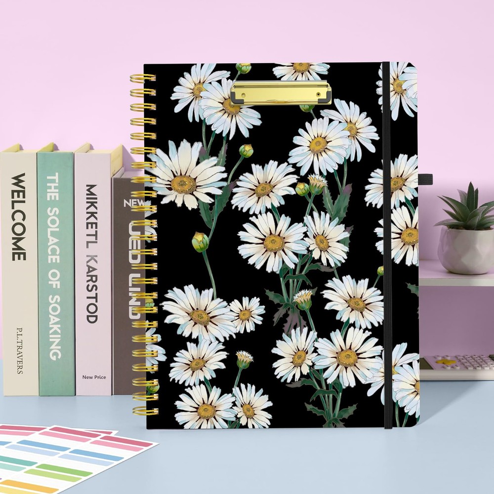 Clipboard Folio with Refillable Notepad, Folder with 10 Storage Pockets for L...