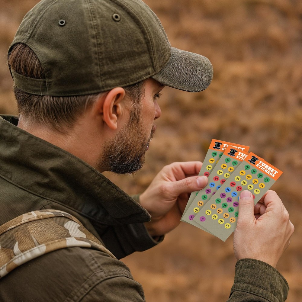 VALUE PLUS 10 Rifle Scope Turret Sticker Sheets- Dope Multi Color