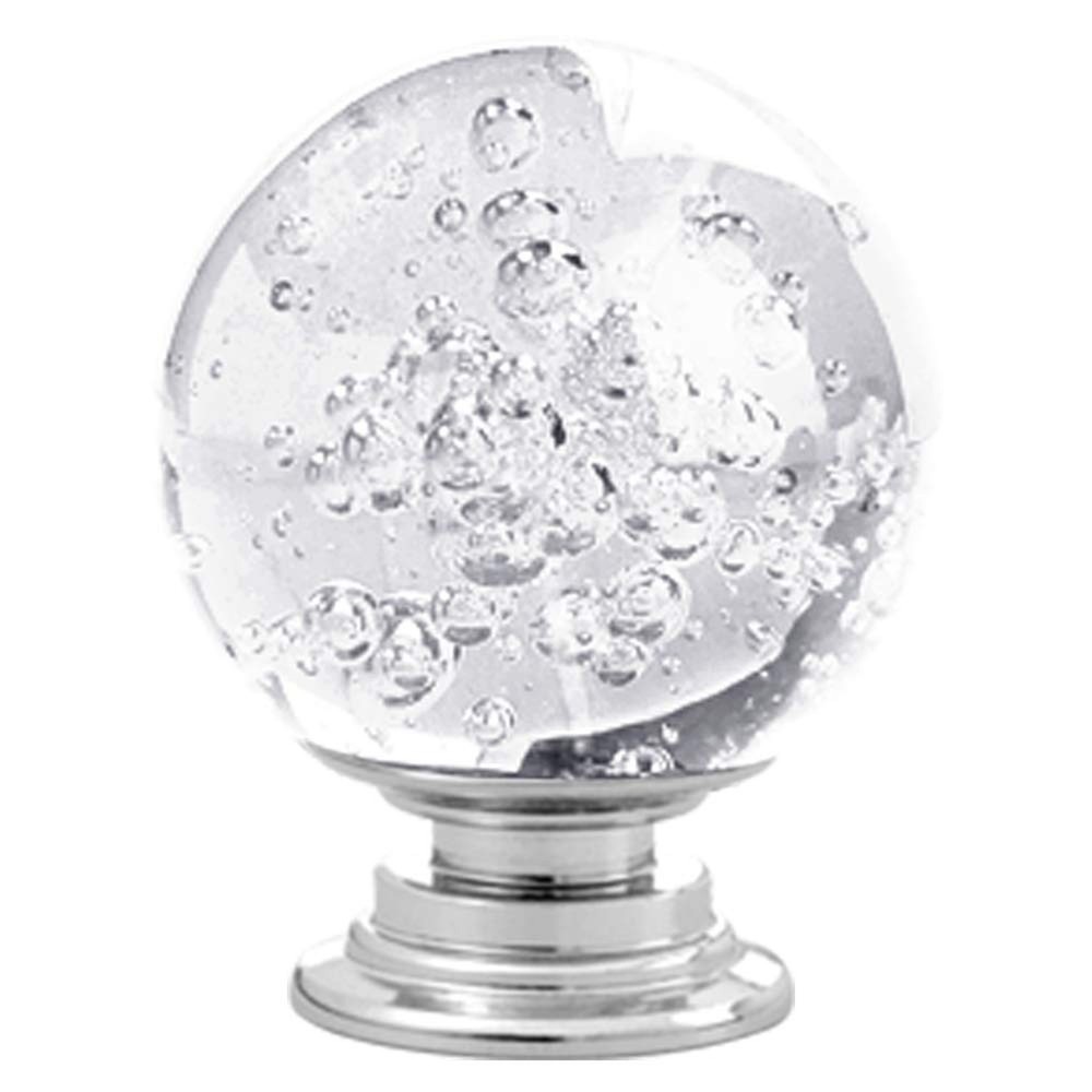 12 Pcs 30mm Round Shape Bubble Crystal Glass Cabinet Knobs with Screws Drawer...